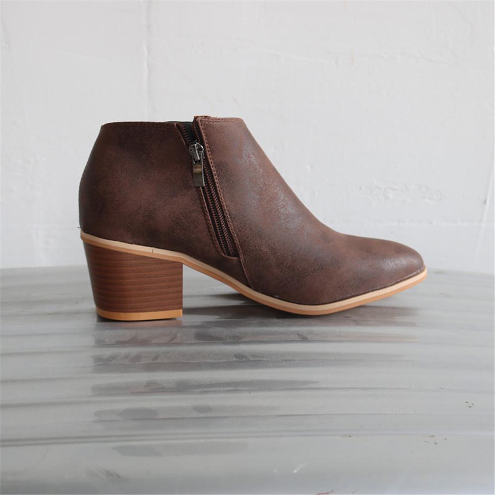 2021 Autumn Plus Size Chunky Heel Pumps with Pointed Toe and Bare Ankle for Casual Wear