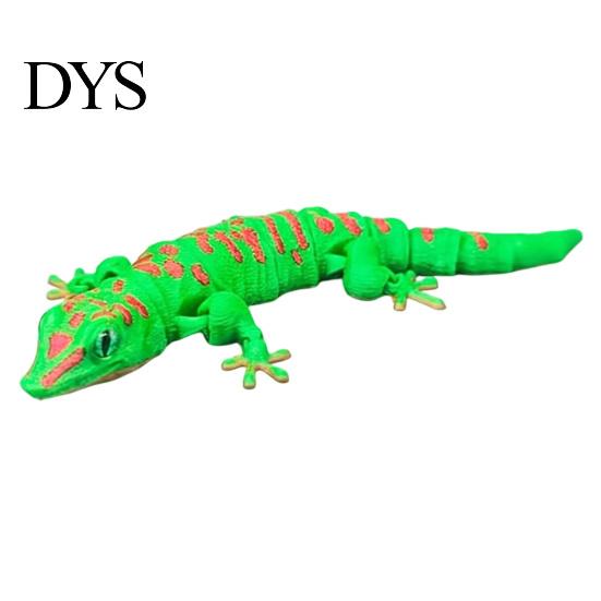 Animal Desk Decoration 3D Printed Leopard Gecko Figurine, Realistic Articulated Chameleon Fidget Toy, Moveable Joints Figure Flexible Jointed