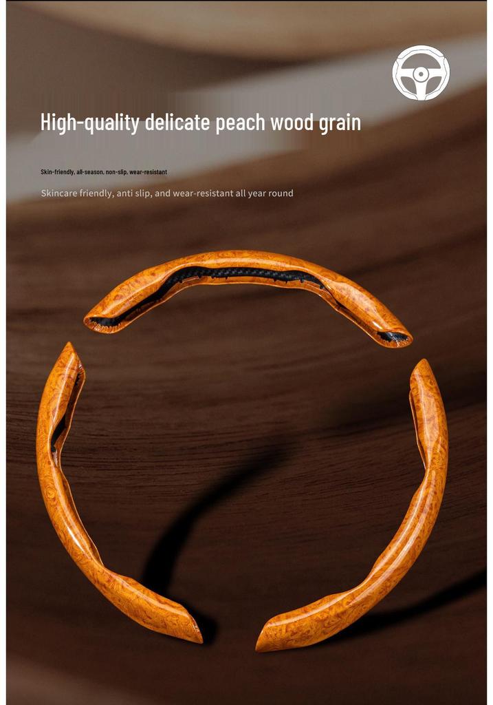 Nio Steering Wheel Cover: Walnut Wood, Luxurious, Non-slip, O/D-shaped, All-Season Comfort