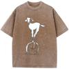T-shirt unisexe vintage années 90 délavé vieilli T-shirts décontractés respirants unisexes T-shirt unisexe vintage années 90 délavé vieilli