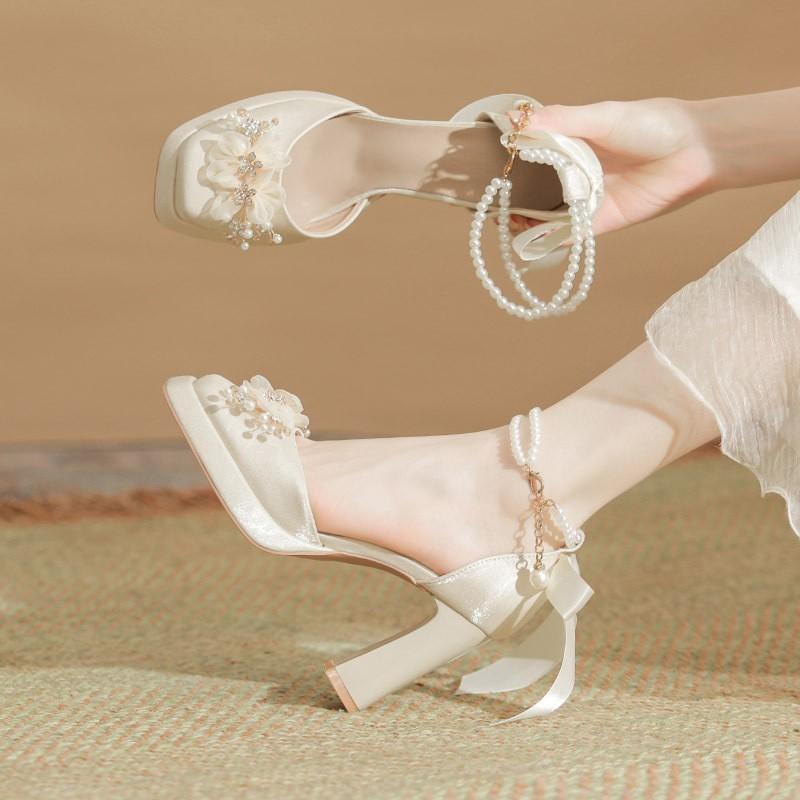 Fashion Girls High Heels Kids Princess Sandal Ladies Platform  Bow Lace Mary Jane Lolita Shoes Women Party High Heels  Women Pumps