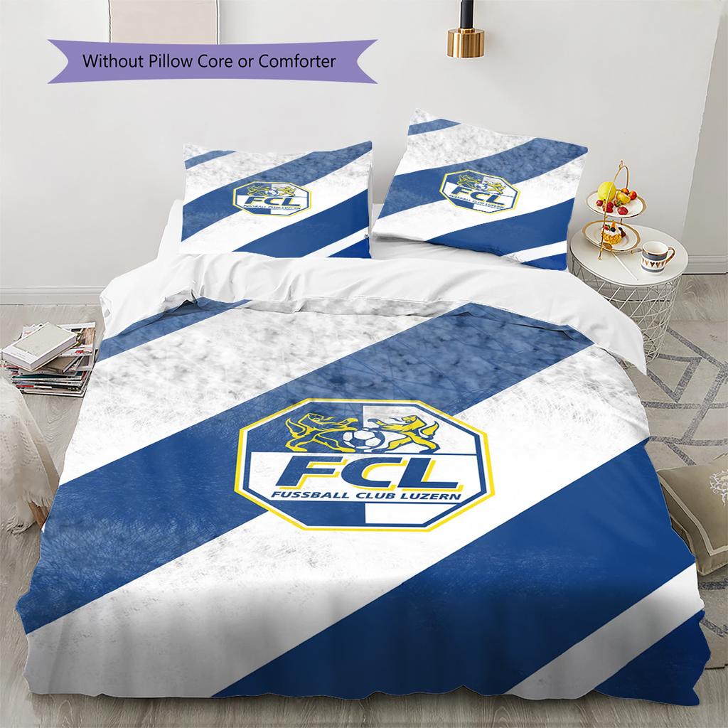 Set Biancheria da Letto con Fantasia FC Luzern Copripiumino Federa Decorazione per la Casa Regalo (1 * copripiumino + 2 * federa, senza nucleo)