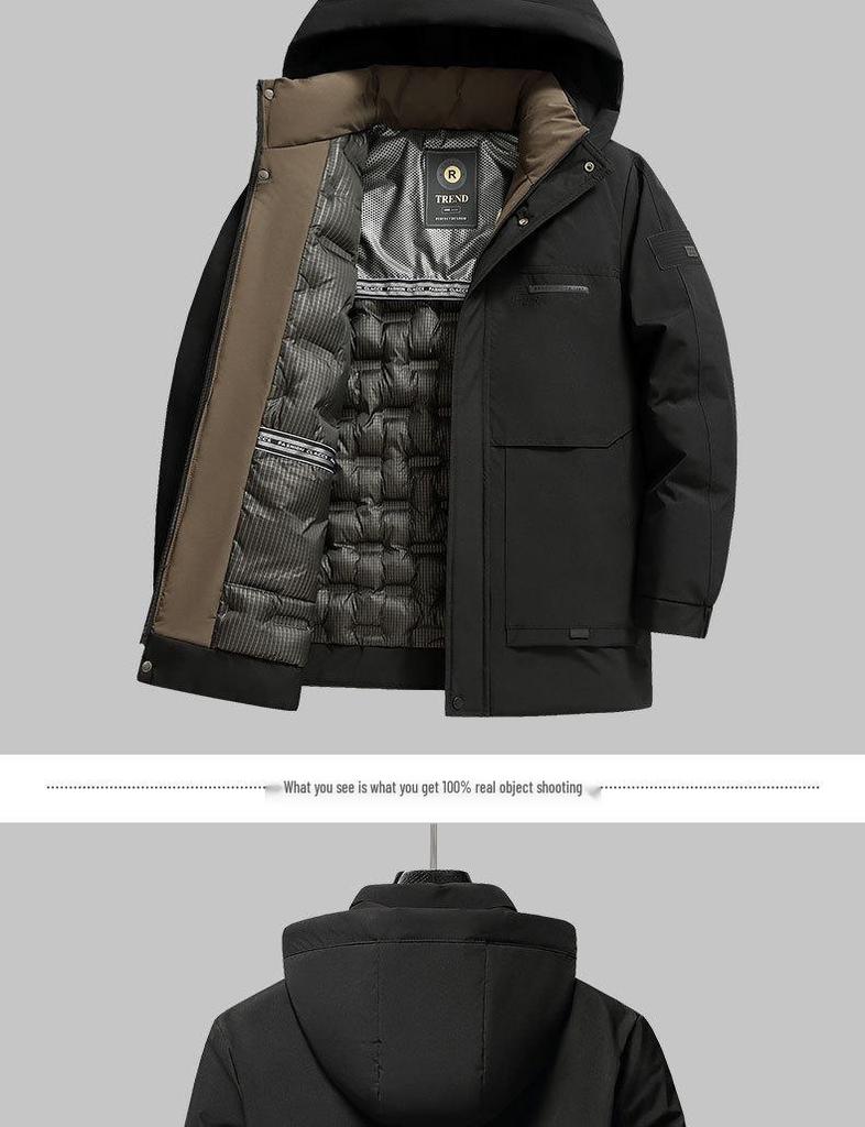 Luomeng Herren Winterjacke aus dicker Baumwolle - Kälteschutz mit Graphen für Männer mittleren und höheren Alters