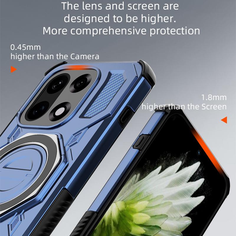 KEYSION Stoßfeste Magnetische Hülle für OnePlus 15 5G TPU+PC Aufrechter Live Metallring Ständer Handy Rückseite für One Plus 1+ 15