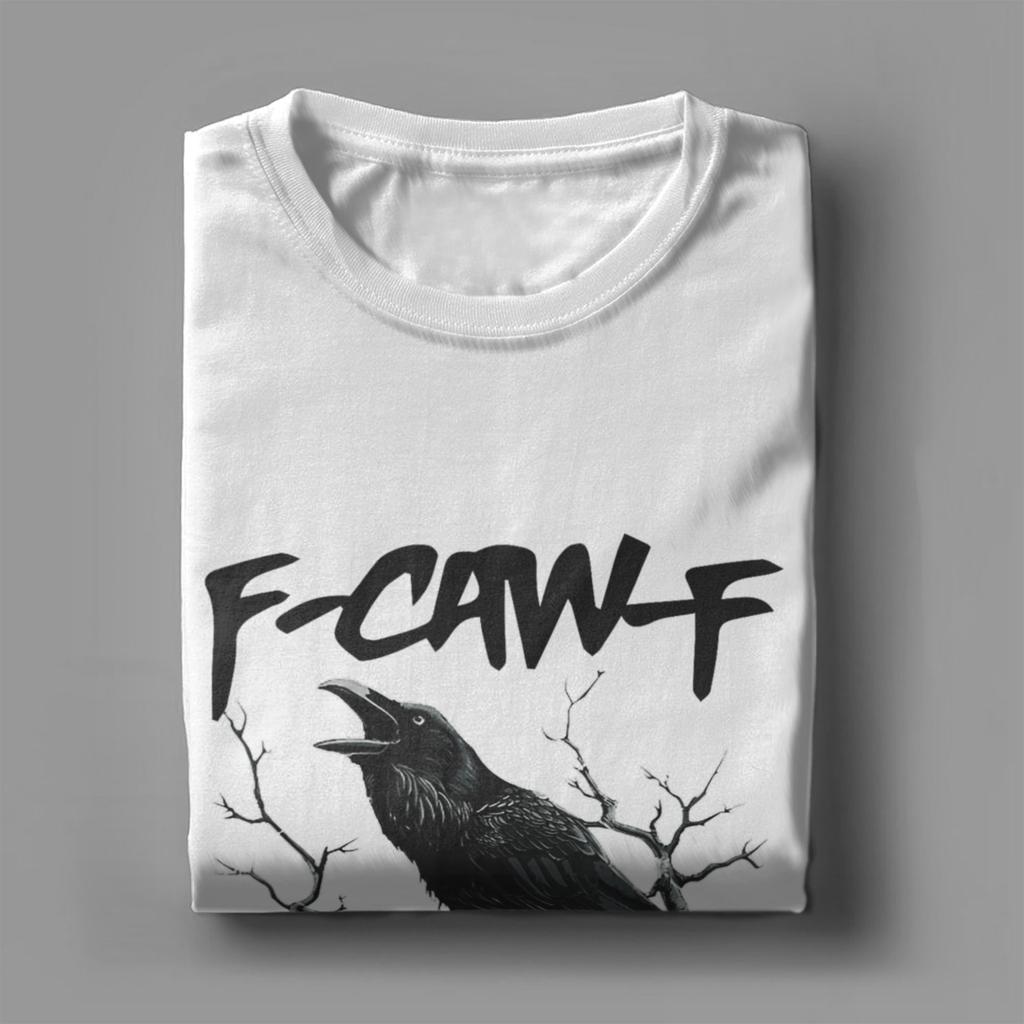F Caw F Black Bird T-Shirt Beach  Cotton T Shirts For Men's Harajuku Print Tshirt Short Sleeve Classic Top Tees