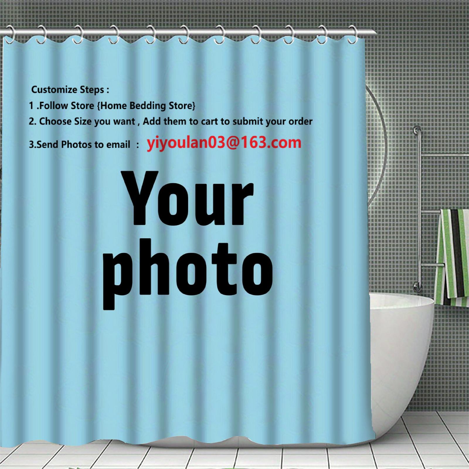 

Custom Shower Curtain Bathroom Waterproof Curtains 3D Printing Customized Photo Polyester Bath Decor With Hooks For Dropshipping 90cm W X 180cm H