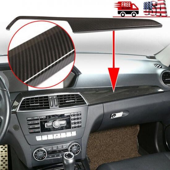 For Mercedes-Benz C-Class W204 2010-13  ABS Carbon Center Console Trim Strip Kit