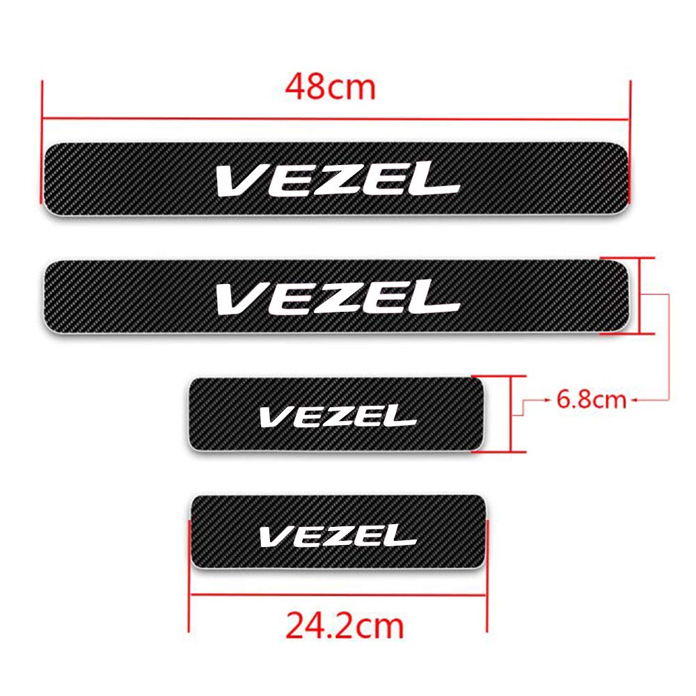Fits Honda Vezel Door Scuff Plate Side Step Guard Car Carbon Fiber Door Guard