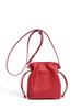 Luxury Mini Furoshiki Drawstring Cloud Handbag - Genuine Leather, Solid Color, Niche Design, Crossbody Bag