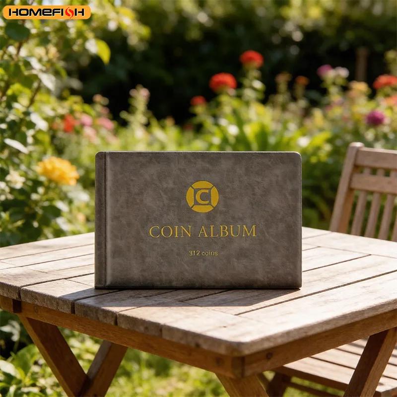 Collectible Coin Supplies Book Binder for Collectors, 312-pocket Collection Album, Suitable for 20, 25, 27, 30, 38, 46 Mm Coins.