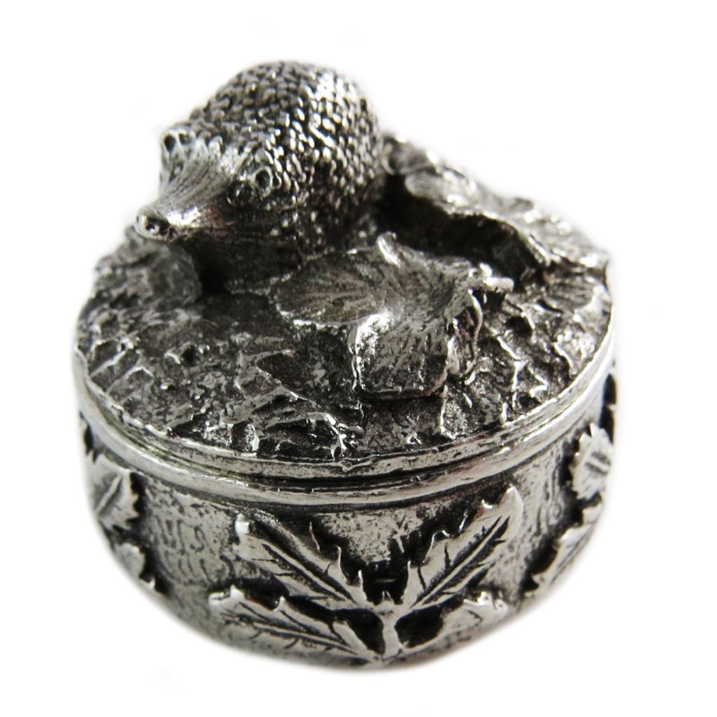 Les Trésors De Lily [Q2775] - Jewelry Box / Secret Box Artisanal 'Hedgehog' Aged Silver - Motif 25x27 Mm