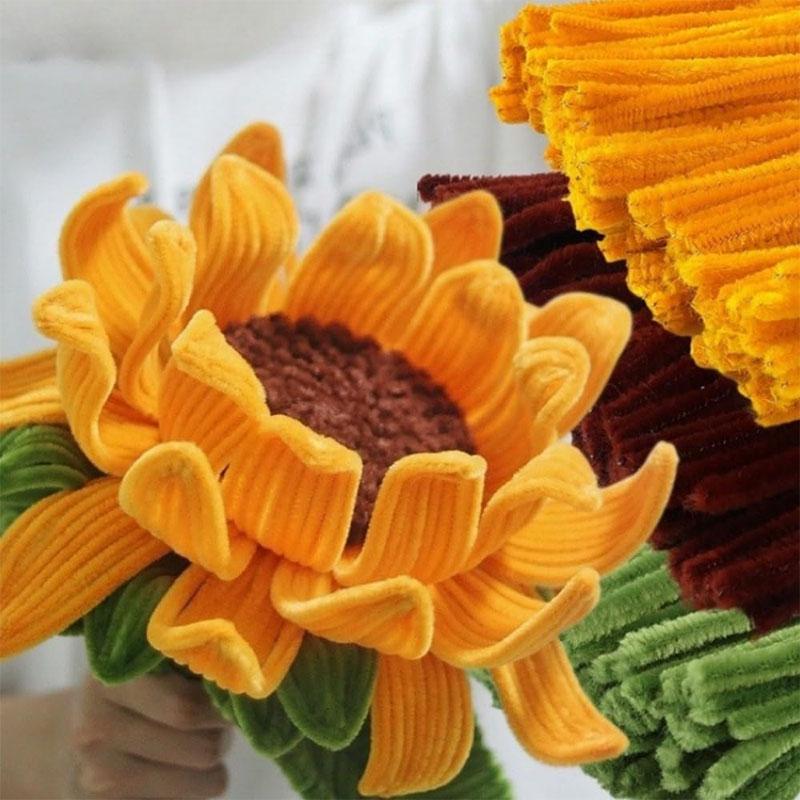 50/100Pcs Chenille Stems Colorful DIY Strips Twist Bar Anvil Wire Plush Strips Handmade Art Materials Toys DIY Craft Supplies