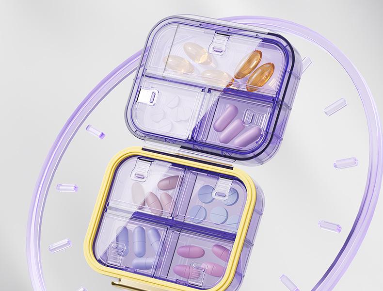 Portable Moisture-Proof Medicine Box: Light-Proof, Multi-Compartment, Weekly Organizer