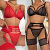 Moda 2023 Lingerie sexy erotica da donna Reggiseno giarrettiere Perizoma Set di lingerie trasparente Intimo sexy per donna Costumi porno Lingerie