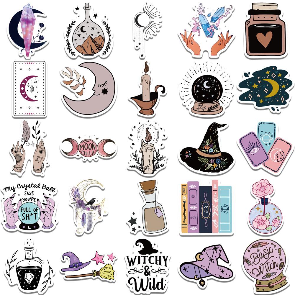 50pcs Magic Witch Beauty Art Cartoon Sticker DIY Phone Laptop Luggage Skateboard Graffiti Decals