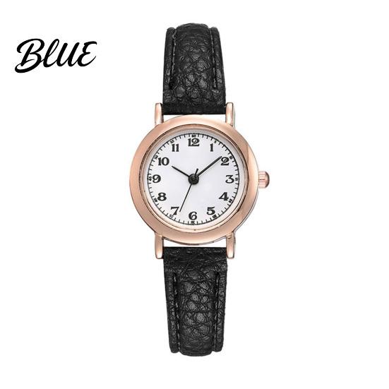 Lightweight Ladies Watch Women Round Dial with Faux Leather Strap
