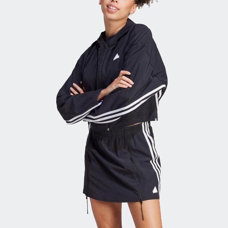 Adidas Dance Three-Stripe Colorblock Hooded Jacket Women Jacket Black IN1829
