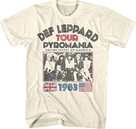 Def Leppard 1977 English Rock Band 1983 USA Pyromania Tour XXXL