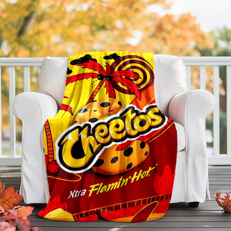 Cheetos Theme Printed Blanket - Perfect for Couch, Bed, Travel & Outdoor Use | Machine Washable, Cozy & Durable.