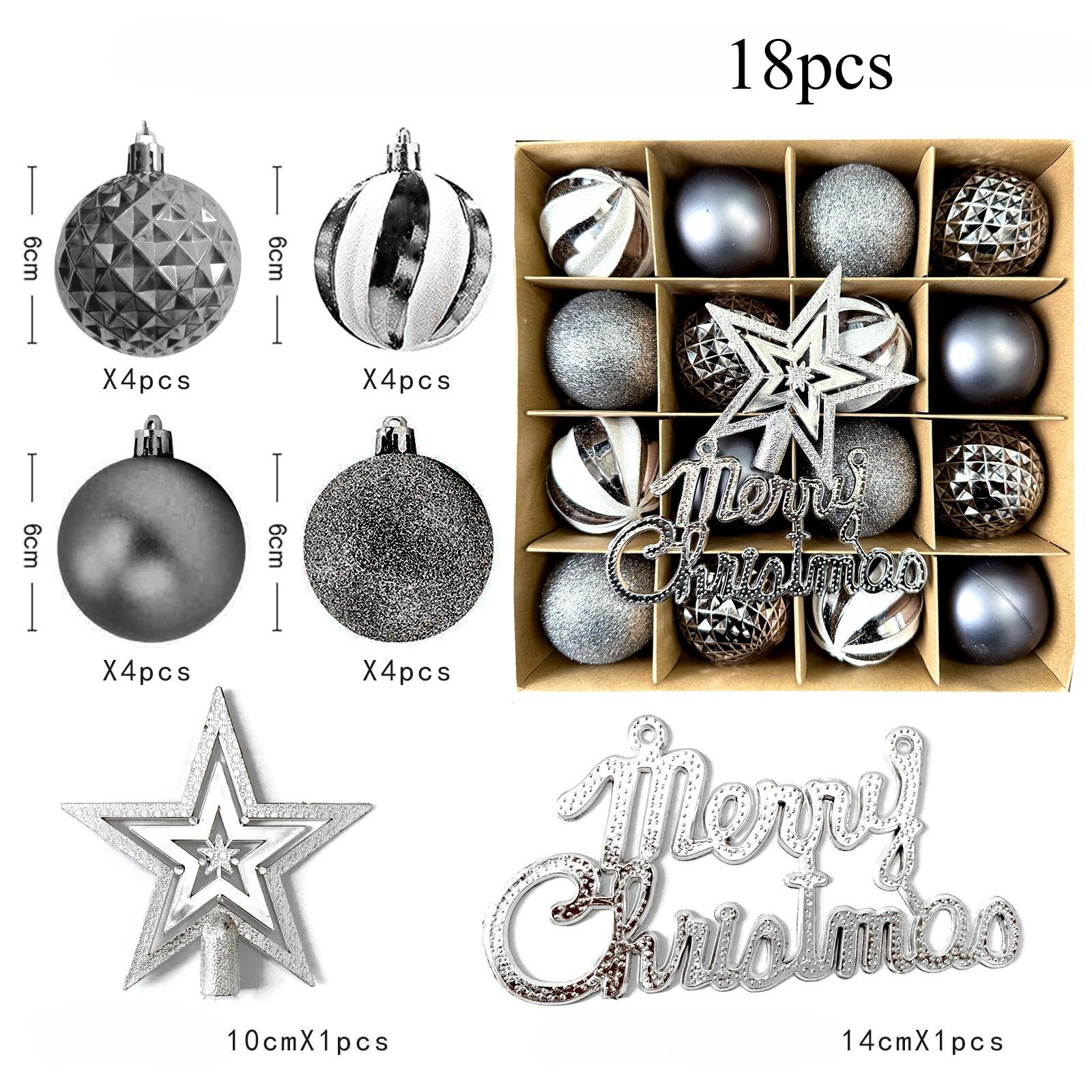 

16/18/40/48pcs 6cm Christmas Ball Ornament Set,Colorful Christmas Ball Pendant Hanging Pendant Snowflake Merry Xmas Decoration as picture