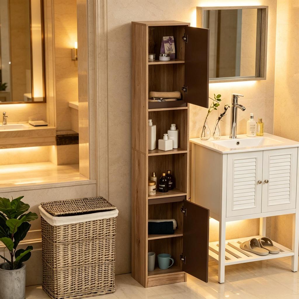 Tall Storage Cabinet, Narrow Bathroom Storage Cabinet, Slim Home Storage Cabinet (only with storage cabinet)