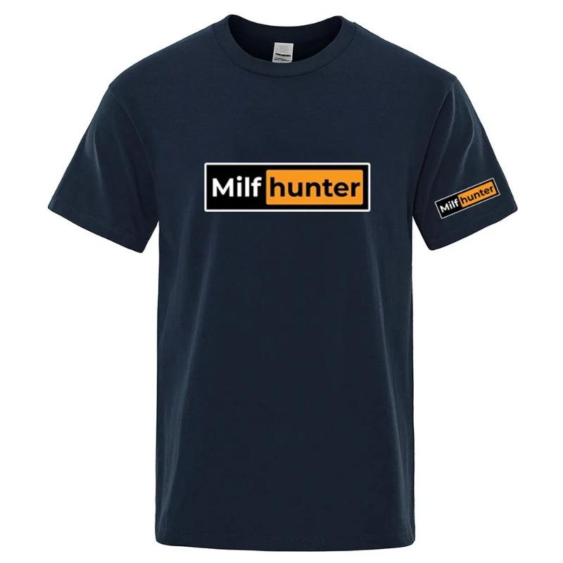 

MILF Hunter Funny Adult Humor Joke 2026 Men Quick Dry Ordinary Short Sleeve Sport T Shirt Breathable Versatile Sportswears S