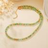 Colored natural stone necklace, dopamine beaded bracelet, collarbone chain, light luxury niche jewelry.