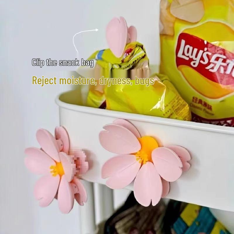 Cherry Blossom Magnetic Sealing Clip - Refrigerator Magnet & Food Bag Clip