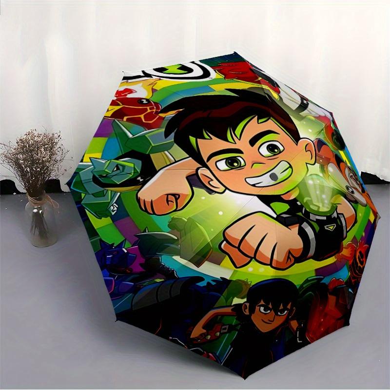 Ombrello Ben Tennyson Aliens Ben 10 Apertura/Chiusura Automatica - Ombrello da Viaggio Compatto, Regalo Ideale, Accessorio da Esterno, 111