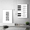 Abstract Black and White Piano Keyboard Sheet Music Guitar Text Canvas Painting Nordic Wall Art Picture Poster BedRoom Decor