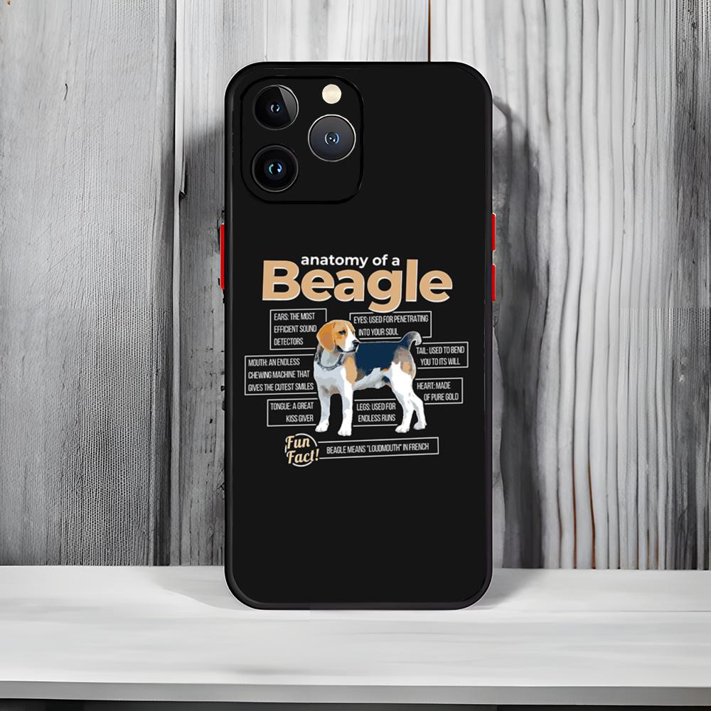 Cute Domestic Dog Breed Beagle Phone Case Black Matte Thin Phone Case For iPhone17 16 15 14 13 ProMax