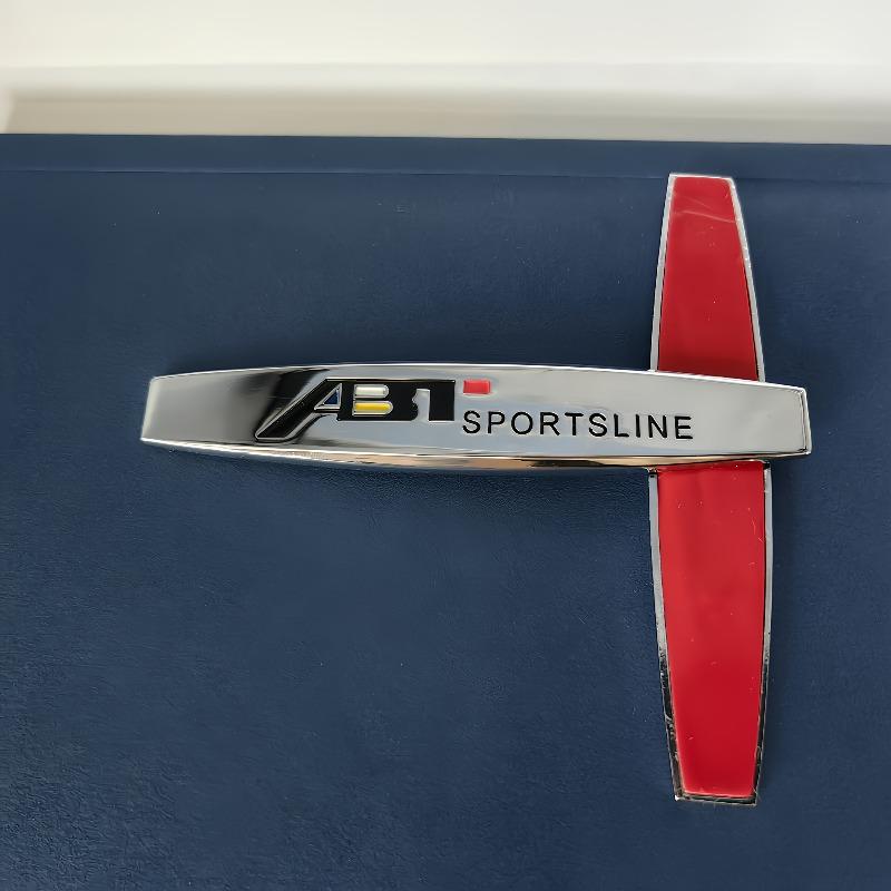 Set of 2 ABT Car Logo Decals for Decorating The Rear Trunk And Sides of Your Vehicle, Featuring a 3D Chrome End