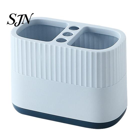 Plastic Pen Cup for Desk Desktop Holder, Compartments Thickened Organizer, Macaron Durable Storage Bin Color Vertical Pattern Organizer Stationery