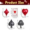 5pcs Poker-Themed Party Balloon Set Red Peach Black Peach Plum Blossom Square Aluminum Film Balloons Birthday Party Decoration