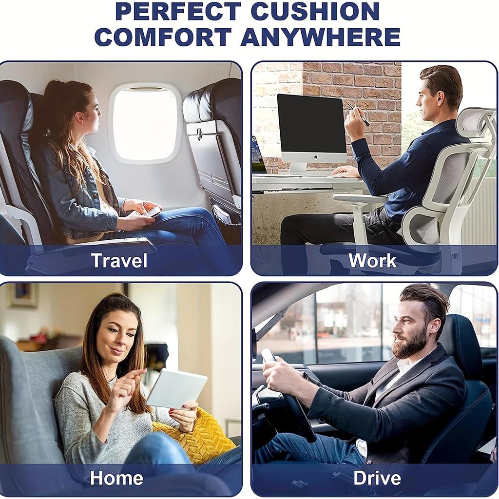 1pc Seat Cushion for Comfortable Long Sitting, Non-Slip Bottom,Adaptive Support Seat Cushion,Home Office and Computer Chair