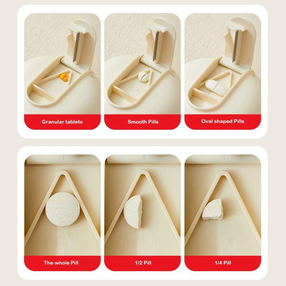 Dustproof Pill Cutter Splitter Multi-layer Moisture-proof Pill Storage Box Portable Easy To Use Pill Organizer for Small Pills
