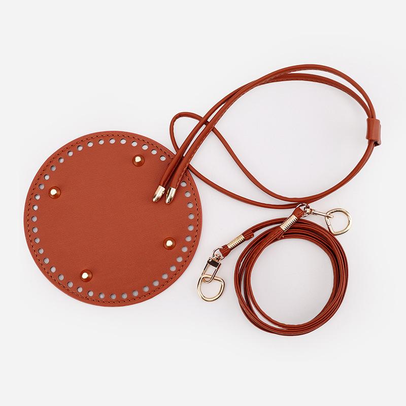 Set da 3 Pezzi Base Fondo Borsa Fatto a Mano in Ecopelle PU Base per Borsa a Secchiello con Tracolla per Borse Lavorate a Maglia Accessori per Borse all'Uncinetto Fai-da-Te