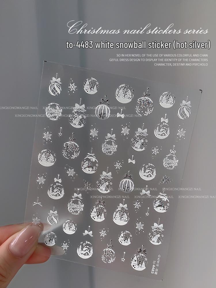 2024 Crystal Diamond Snowflake Nail Stickers - Christmas Tree & Snowman Designs
