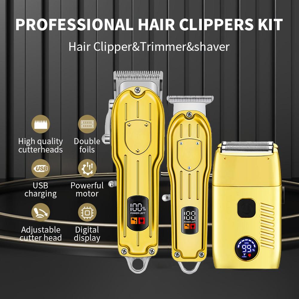 Professional Hair Clippers Electric Razor Shavers Men Rechargeable Clippers and Trimmers Beard Trimmer Barber Kit
