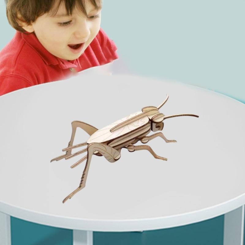 Puzzle 3D din lemn Model Insectă Dezmembrat Set Kituri Blocuri Puzzle pentru Copii și Colecționari Jucărie Educațională pentru Învățare Timpurie