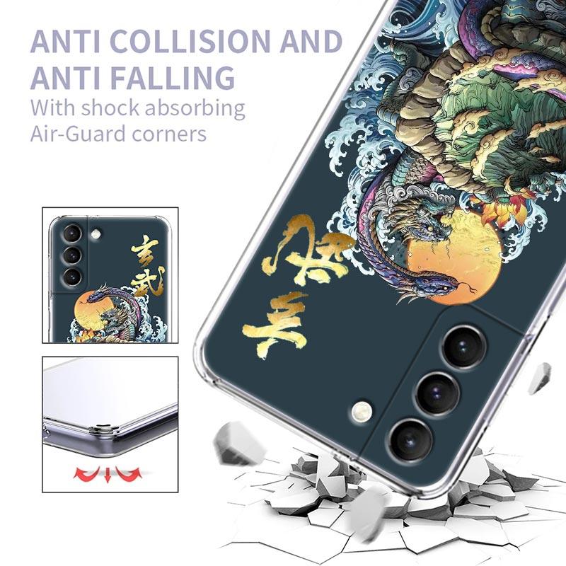 Zeichnung Drache Tiger Vögel Anime Klare Hülle für Samsung Galaxy S21 S20 FE S22 Ultra S10e S10 S9 Plus 5G Weiche Handyhülle Coque