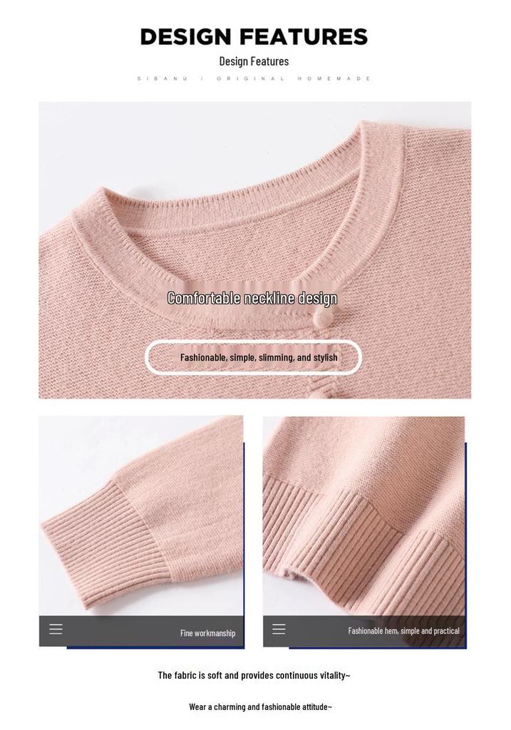 2026 Autumn/Winter Plus Size Knit Tops for Mothers, Base Layer Shirts for Middle-aged & Elderly Women, Wedding Banquet Sweaters
