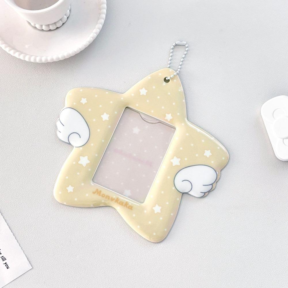 

INS PVC 3 Inch Card Holder With Keychain Plus Size Photo Display Case Kpop Idol Card Display ID Card Case Kpop Idol Photo жовтий