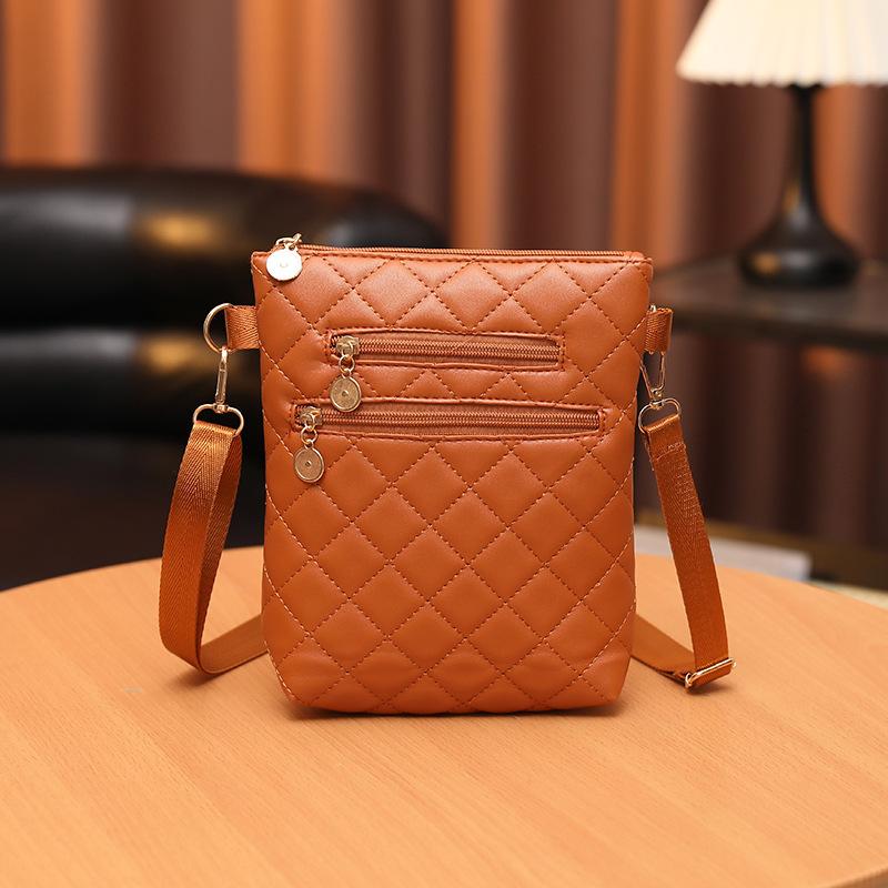 

Простая ромбовидная сумка осень и зима новая модная женская сумка-мессенджер для мобильного телефона и мелочи сумка-ведро женская коричневый