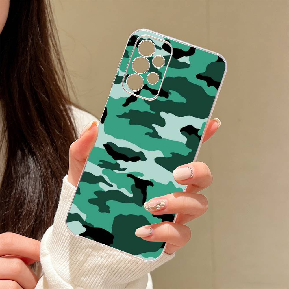 

Camouflage Phone Case Transparent Silicone Soft For Samsung S25,S24,S21,S22,S23,S30,Ultra,S20,Plus,Fe Samsung S305G