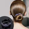 Korean Style Rhinestone Banana Clip Hair Bun Maker - Elegant Ponytail & Bun Accessory