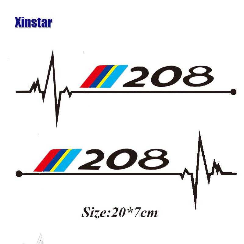 2X Car Body Sticker For Peugeot 2008 3008 208 308 106 107 108 206 207 208 306 307 508