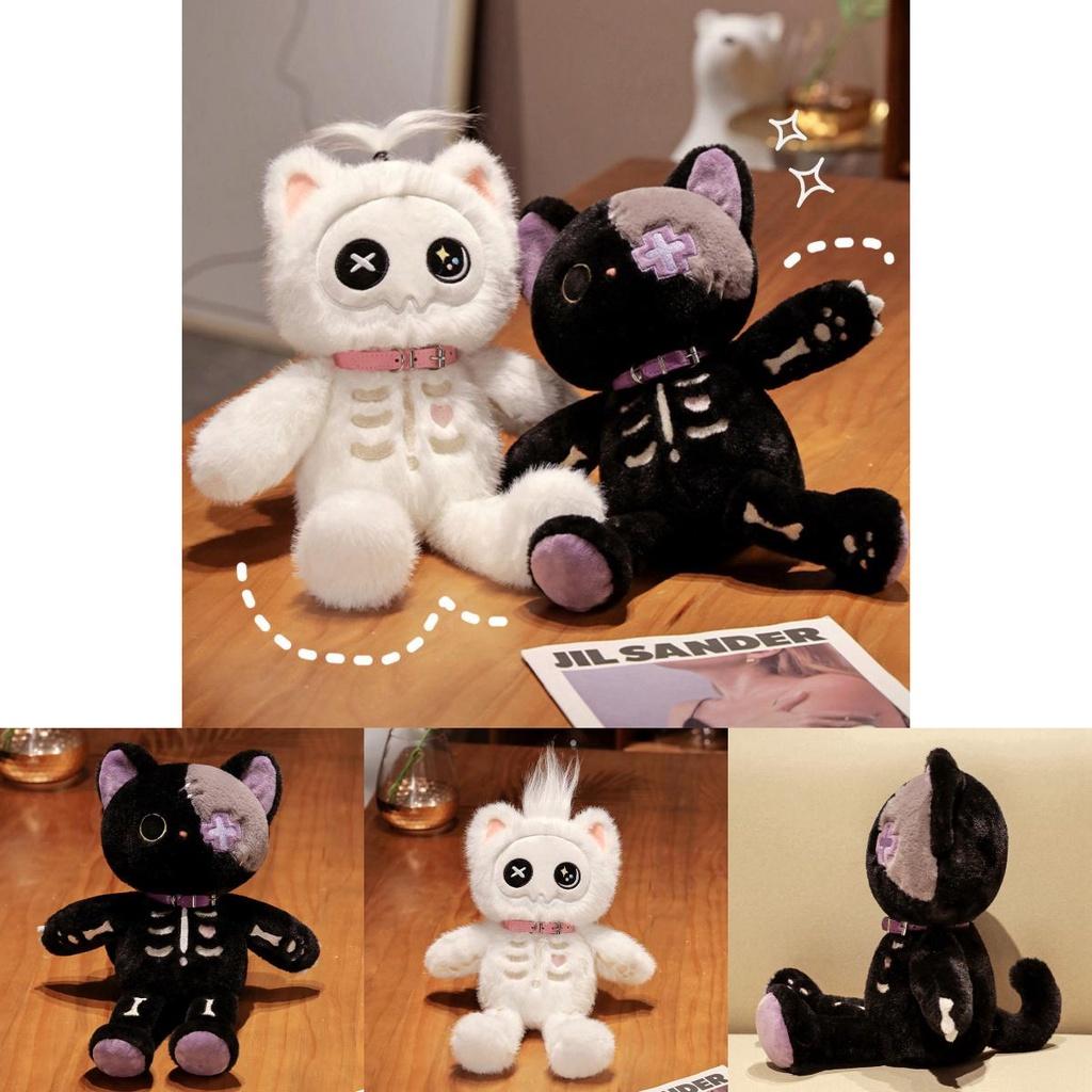 New Stock Skull Cat Plush Toy Glowing And Cute Cartoon Gift For Couples Ideal For Christmas And Valentine's Day