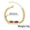 Stainless Steel Curved Plate Photo Bracelet - Personalized Engraved Couple Design