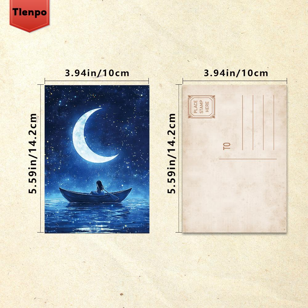 32pcs, Night Landscape Postcards, Wall Stickers, Mailing Cards, Greeting Cards, DIY Postcards, Souvenir Postcards, Decoration Pr